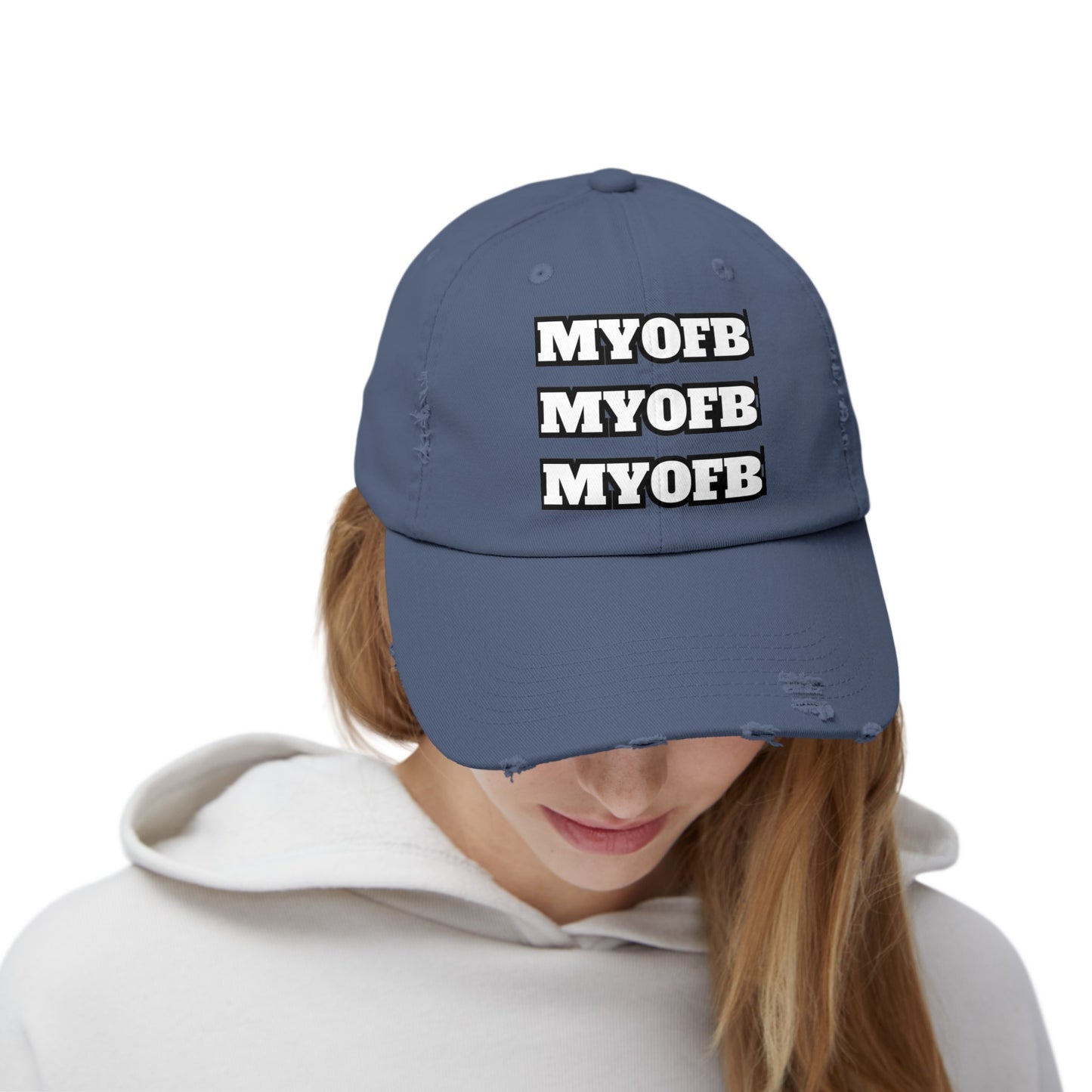 Mind Ya Own Distressed Cap