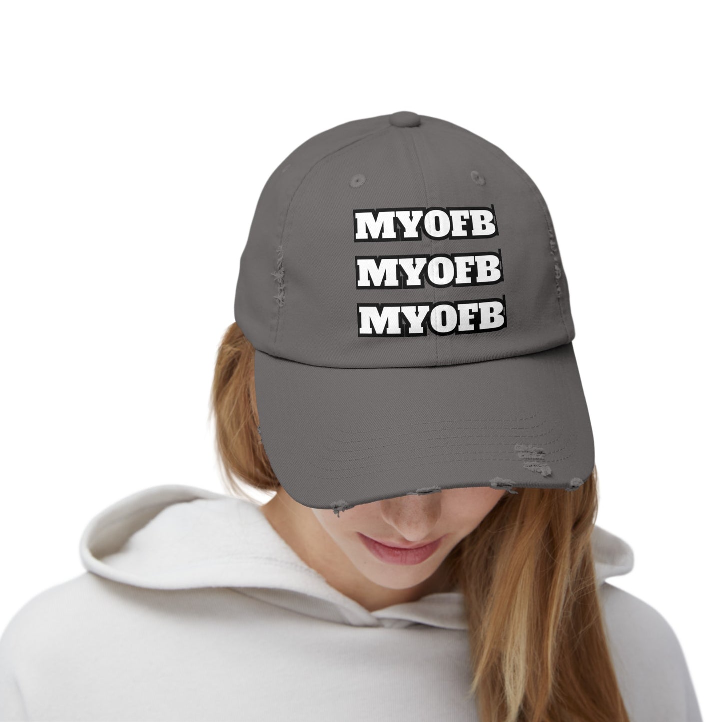 Mind Ya Own Distressed Cap