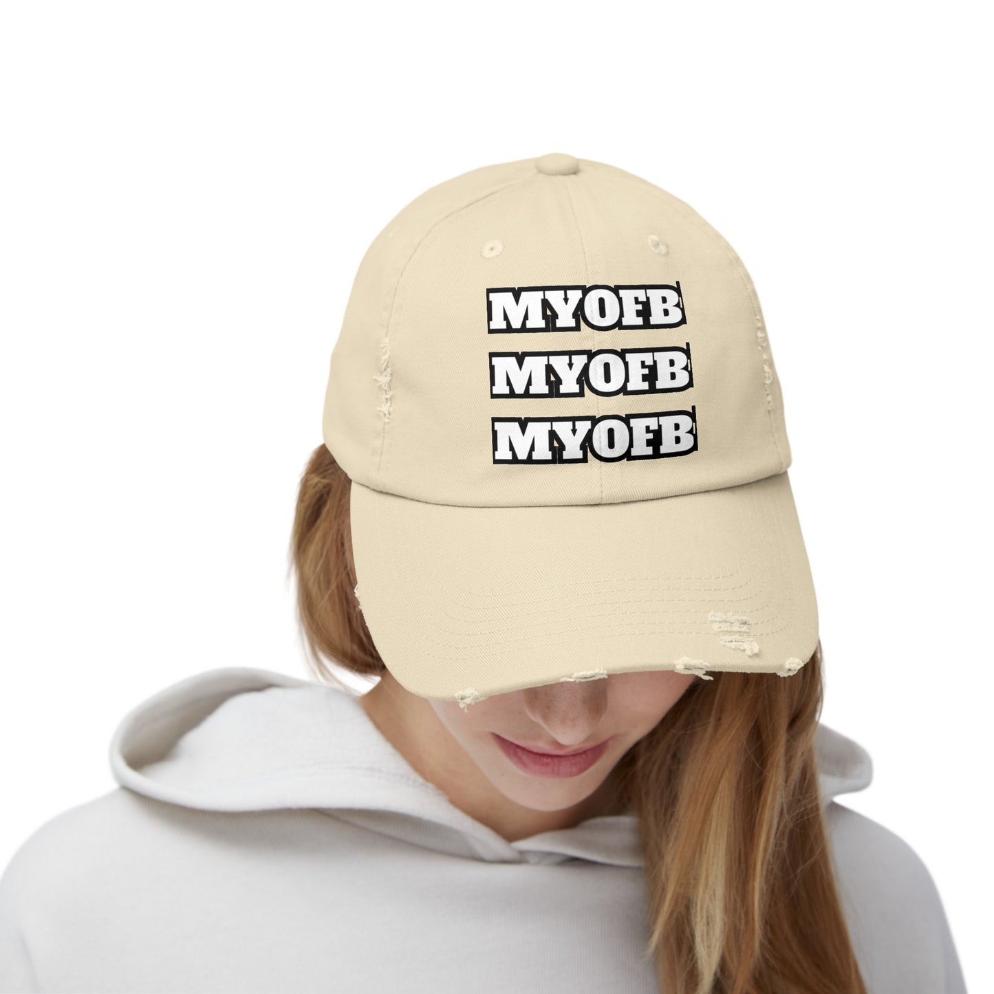 Mind Ya Own Distressed Cap