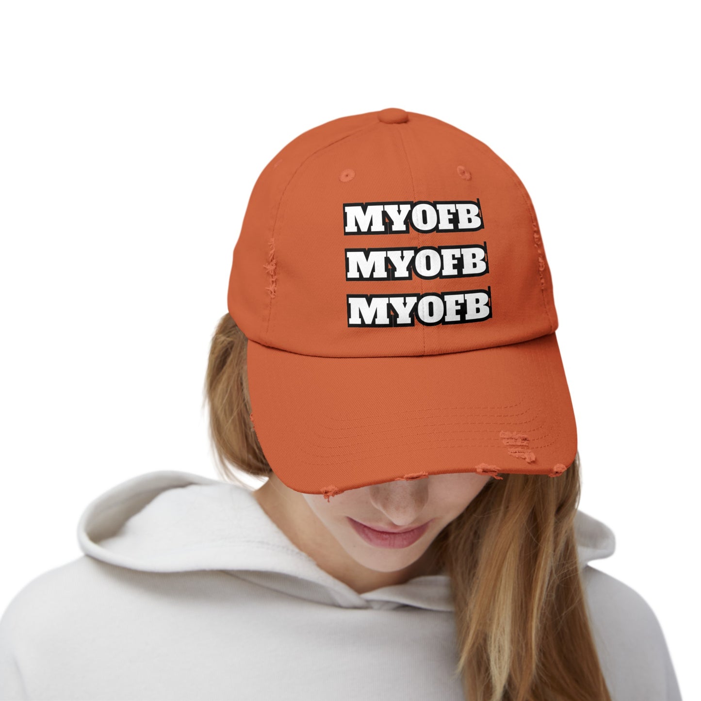 Mind Ya Own Distressed Cap
